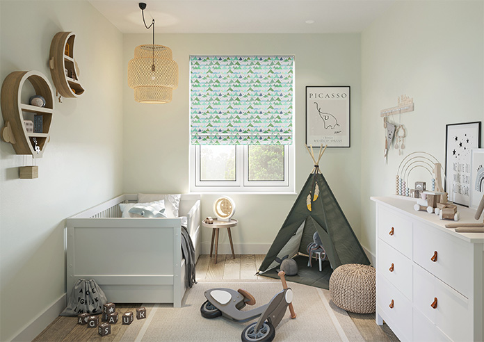 Cloudy Peaks, Mint - Roman Blind - Image 8